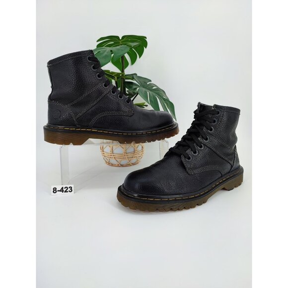 Dr. Martens Men's Roseland Black Leather Lace Up Combat Boots Size 8M US - Picture 1 of 8